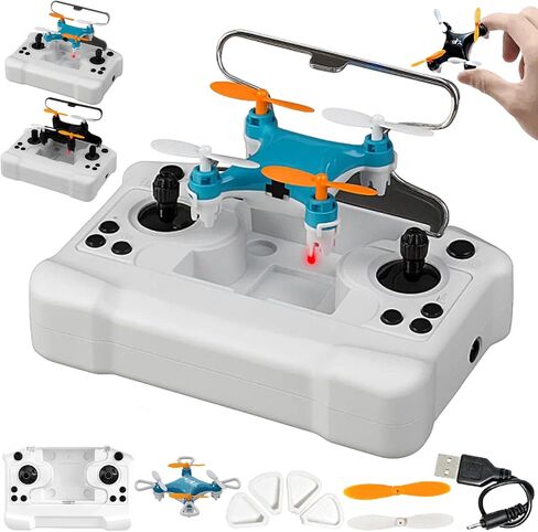 All-Ages Mini Drone with Easy Stunt Flights & 360° Tricks, Mini Drone Beginner-Friendly Stunt Flyer, Remote-Controlled Quadcopter with Altitude Hold, With LED Light & Propeller Protection (Blue) in Saudi Arabia