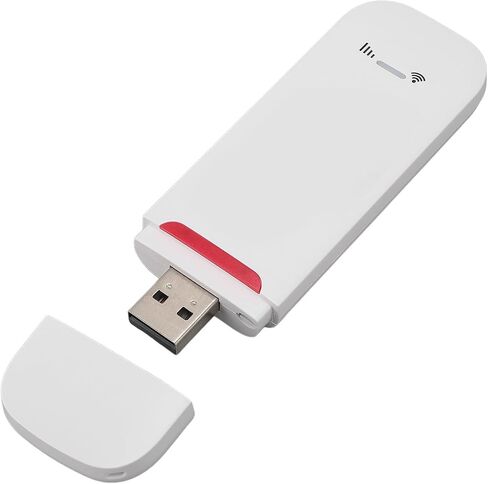 KIMISS 500Mbps 4G LTE USB Modem Dongle Router - Portable Travel Hotspot with SIM Card Slot, Supports 10 Users for Europe, Asia, Oceania, and Africa in Saudi Arabia