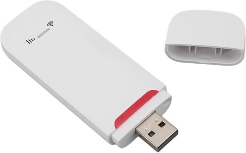 KIMISS 500Mbps 4G LTE USB Modem Dongle Router - Portable Travel Hotspot with SIM Card Slot, Supports 10 Users for Europe, Asia, Oceania, and Africa in Saudi Arabia