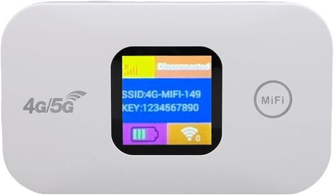 GOWENIC 4G 5G LTE Mobile Hotspot Device, Portable WiFi Router Connects Up to 10 Devices, 300Mbps, with SIM Slot, LED Display, 2100mAh Battery, Supports B1 B3 B5 B40 in Saudi Arabia