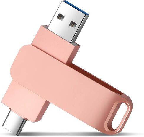 Generic 128GB USB C Flash Drive, Silver Dual USB 3.0 & Type-C OTG Memory Stick - High-Speed Transfer for Android Phones, iPad Pro, MacBook, Chromebook, Windows PC, Galaxy S24(Rose Gold, 128GB) in Saudi Arabia