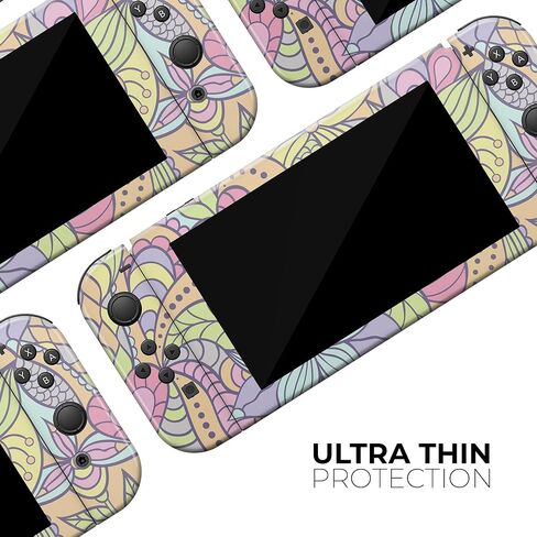 Design Skinz - متوافق مع حزمة وحدة تحكم Nintendo Switch OLED - غطاء حماية من الفينيل مقاوم للخدش وقابل للإزالة - لون نابض بالحياة ونمط زهور in Saudi Arabia
