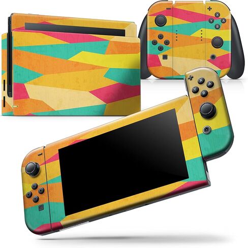 Design Skinz - متوافق مع Nintendo Switch OLED Dock فقط - غطاء حماية من الفينيل مقاوم للخدش وقابل للإزالة - نمط توصيل بألوان زاهية نابضة بالحياة in Saudi Arabia