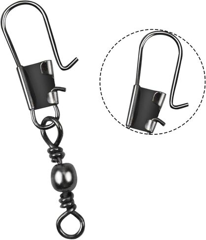 100Pcs Fishing Swivel Snaps Kit, Ball Bearing Connectors (Size 7#-14#) for Saltwater in Saudi Arabia