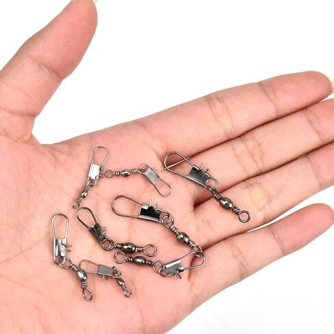 100Pcs Fishing Swivel Snaps Kit, Ball Bearing Connectors (Size 7#-14#) for Saltwater in Saudi Arabia