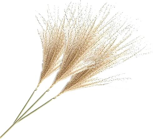 17" Pampas Grass ، Uieke 30 قطعة من الزهور الصناعية المجففة الطبيعية مجموعات كبيرة من حبوب القصب طويلة للمنزل حفلات الزفاف ديكور إكليل زهور بوهو ديكور بني in Kuwait
