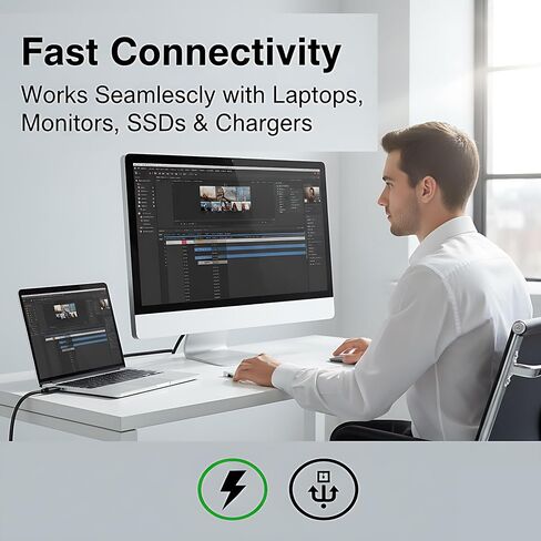 كابل USB 4.0 إلى USB C (16.5 قدم)، كابل USB C للشحن السريع 20 جيجابت في الثانية 100 وات، شاشة 8K HD، متوافق مع Oculus/Meta Quest Thunderbolt 4، iPhone 16/15 Pro Max Plus، MacBook in Saudi Arabia