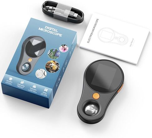 Handheld Digital Microscope 500X Magnification Enhanced Illumination Computer Connection with OS Multi Functional Wide Compatibility for Photos and Videos Black in Saudi Arabia