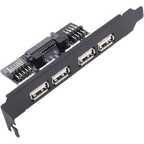 بطاقة منفذ GOWENIC مزدوجة 9PIN إلى 4XUSB2.0، معدل نقل بيانات 480 ميجابت في الثانية، كل واجهة 9 دبوس تتوافق مع منفذي USB، للكمبيوتر المكتبي in Kuwait