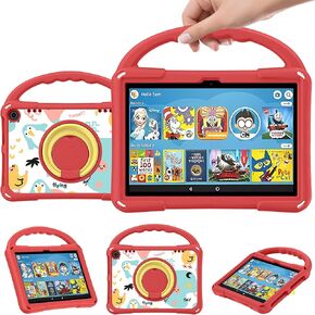 Fire HD 8 Tablet Case for Kids (12th/10th Generation,2024/2022 Release) Ubearkk Rotating 360 Kickstand Lightweight Shockproof Protective Case Cover Blue in Kuwait