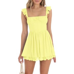 النساء y2k tulle babydoll mini bress tie tie الكتف بلا أكمال in Kuwait