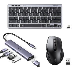 UGREEN USB C Hub Bundle with Wireless Mouse and 78 Keys Keyboard in Kuwait