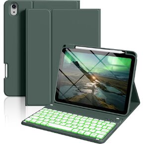 حافظة لجهاز iPad (A16) الجيل الحادي عشر/العاشر مع لوحة مفاتيح، iPad (2025/2022) مقاس 11 بوصة/10.9 بوصة، لوحة مفاتيح بلوتوث لاسلكية قابلة للفصل، غطاء قابل للطي مع حامل قلم رصاص، أبيض كريمي in Kuwait