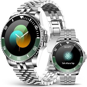 ساعة ذكية 2025 DA GPT للرجال مع مكالمات بلوتوث، معدل ضربات القلب، ضغط الدم، SpO2، مراقب النوم، 107 أوضاع رياضية، ساعة دائرية مقاومة للماء، شاشة AMOLED 1.19 بوصة، متوافقة مع Android وiOS in Kuwait