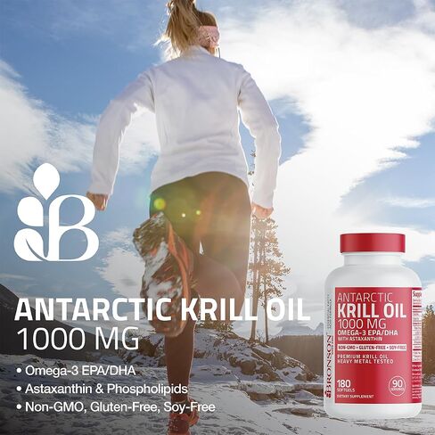 Bronson Antarctic Krill Oil 1000 mg with Omega-3s EPA, DHA, Astaxanthin and Phospholipids 120 Softgels in Saudi Arabia