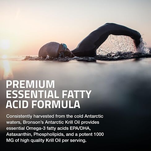 Bronson Antarctic Krill Oil 1000 mg with Omega-3s EPA, DHA, Astaxanthin and Phospholipids 120 Softgels in Saudi Arabia