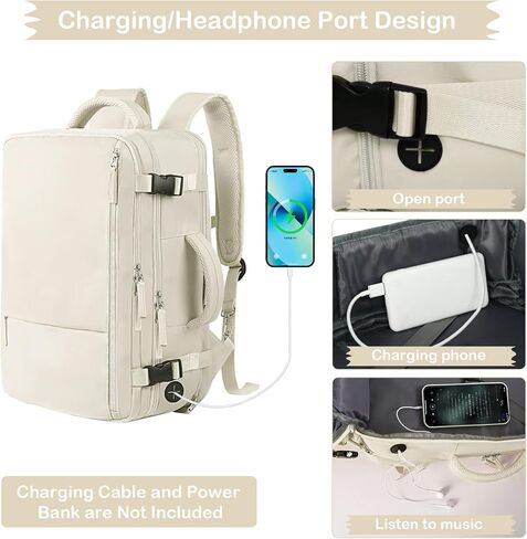 حقيبة ظهر للسفر من هانبلز للنساء والرجال، حقيبة ظهر كبيرة لحمل الأغراض الشخصية، معتمدة من إدارة أمن المواصلات الأمريكية مقاس 17.3 بوصة، حقيبة كمبيوتر محمول، حقيبة كمبيوتر محمول مقاومة للماء ومضادة للسرقة (أسود) in Kuwait