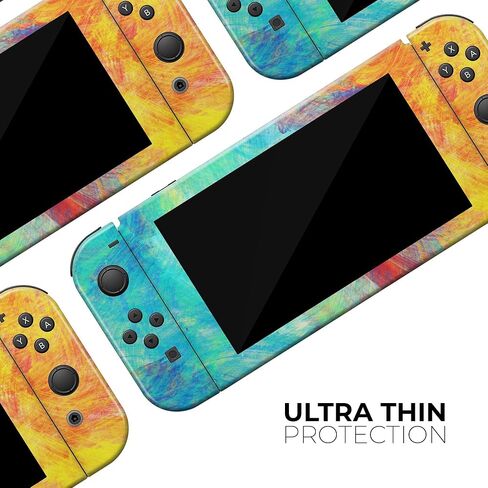Design Skinz - متوافق مع Nintendo Switch OLED Dock فقط - غطاء حماية من الفينيل مقاوم للخدش وقابل للإزالة - قماش ملون نابض بالحياة in Saudi Arabia