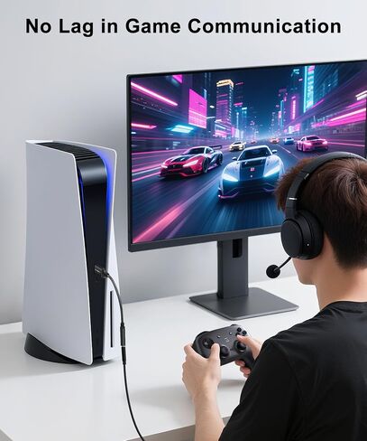 كابل محول صوت أنثى USB إلى 3.5 مم، محول ستيريو USB ذكر إلى Aux Jack بطول 15 سم من النايلون المضفر مع شريحة عالية الدقة، التوصيل والتشغيل، لسماعات الرأس ومكبرات الصوت ومدخل AUX للسيارة (أسود) in Saudi Arabia