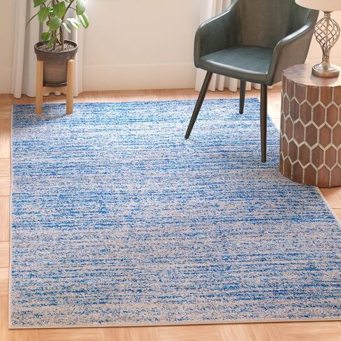 SAFAVIEH Adirondack Collection Runner Rug - 2'6" x 8', Blue & Silver, Modern Abstract Design, Non-Shedding & Easy Care, Ideal for High Traffic Areas in Living Room, Bedroom (ADR117D) in Saudi Arabia