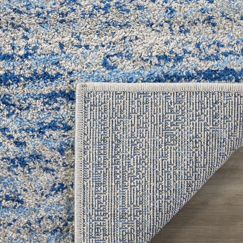 SAFAVIEH Adirondack Collection Runner Rug - 2'6" x 8', Blue & Silver, Modern Abstract Design, Non-Shedding & Easy Care, Ideal for High Traffic Areas in Living Room, Bedroom (ADR117D) in Saudi Arabia