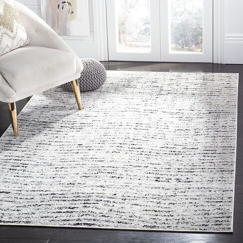 SAFAVIEH Adirondack Collection Runner Rug - 2'6" x 8', Blue & Silver, Modern Abstract Design, Non-Shedding & Easy Care, Ideal for High Traffic Areas in Living Room, Bedroom (ADR117D) in Saudi Arabia