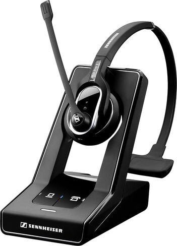 Sennheiser SD Pro 1 (506007) - سماعة رأس DECT لاسلكية ذات اتصال مزدوج من جانب واحد للهاتف المكتبي واتصال الهاتف الناعم/الكمبيوتر الشخصي، ميكروفون فائق إلغاء الضوضاء (أسود) in Saudi Arabia