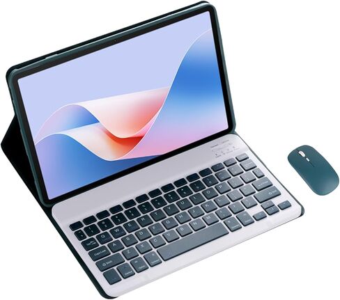 مجموعة لوحة مفاتيح وماوس لاسلكية مغناطيسية قابلة للفصل مع غطاء جلدي لجهاز Honor Pad X9 Pro مقاس 11.5 بوصة - حافظة لوحة مفاتيح حماية مغلفة بالكامل (أزرق، لوحة اللمس) in Saudi Arabia