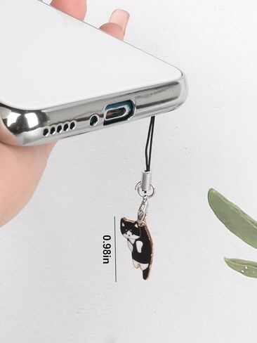 6 Pieces Cat Charm for Mobile Phone, Cute Cat Phone Charm Keychain for Keychain and Phones Case Accessories in Saudi Arabia