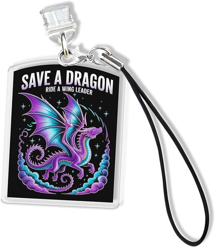 Fourth Wing Bookish Kindle Charms, Dust Plug Charm 1.5 Inches Lightning/Type C Charging Port With Strap Acrylic Material in Saudi Arabia