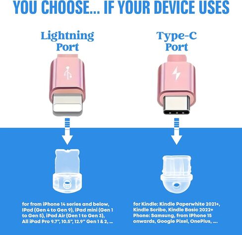 Fourth Wing Bookish Kindle Charms, Dust Plug Charm 1.5 Inches Lightning/Type C Charging Port With Strap Acrylic Material in Saudi Arabia