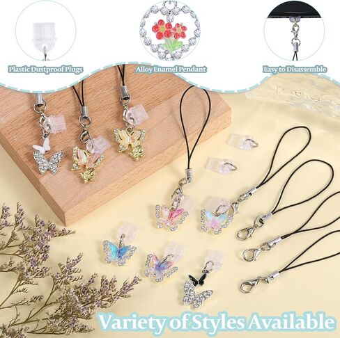 Dust Plug Charm with Alloy Pendant 4Pcs/6Pcs/7Pcs/8Pcs Type-C USB Port Anti Dust Plugs Cute Phone Charms for Most Type-C Cell Phones in Saudi Arabia