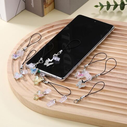 Dust Plug Charm with Alloy Pendant 4Pcs/6Pcs/7Pcs/8Pcs Type-C USB Port Anti Dust Plugs Cute Phone Charms for Most Type-C Cell Phones in Saudi Arabia