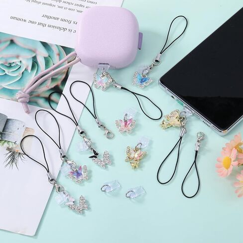 Dust Plug Charm with Alloy Pendant 4Pcs/6Pcs/7Pcs/8Pcs Type-C USB Port Anti Dust Plugs Cute Phone Charms for Most Type-C Cell Phones in Saudi Arabia