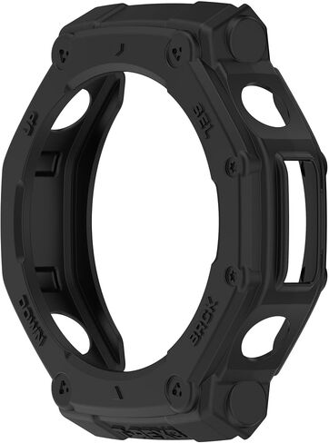 Fit for Amazfit T-Rex 3 Case, Colorful Silicone Protective Case Bumper Sleeve Shell Frame Protector Cover Accessories for Amazfit T-Rex 3 A2322 Smartwatch (Black) in Saudi Arabia