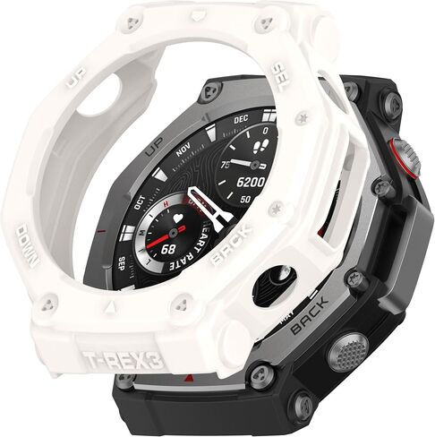 Fit for Amazfit T-Rex 3 Case, Colorful Silicone Protective Case Bumper Sleeve Shell Frame Protector Cover Accessories for Amazfit T-Rex 3 A2322 Smartwatch (Black) in Saudi Arabia
