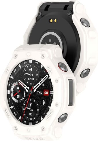 Fit for Amazfit T-Rex 3 Case, Colorful Silicone Protective Case Bumper Sleeve Shell Frame Protector Cover Accessories for Amazfit T-Rex 3 A2322 Smartwatch (Black) in Saudi Arabia