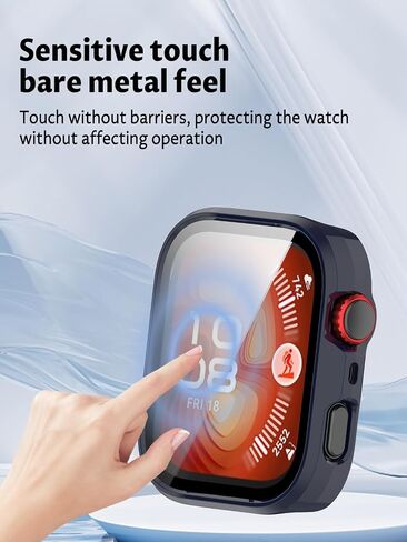 Case for Huawei Watch Fit 4 Pro Smart Watch,UYRUREL PC Shell+Tempered Glass Integrated Design,Anti Fall and Scratch Resistant, High-Definition and Transparent,Black+Matte Silver,2 Pack in Saudi Arabia