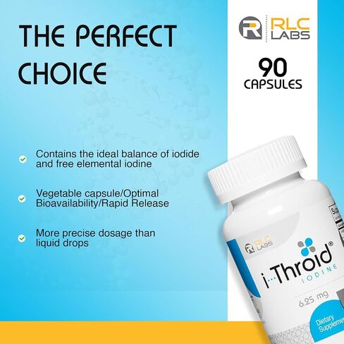 RLC Labs i-Throid IODINE 6.25 mg-- 90 Capsules by RLC Labs in Saudi Arabia
