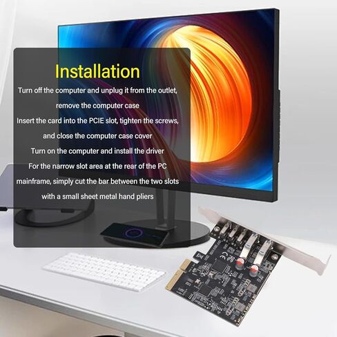بطاقة توسيع بـ 5 منافذ USB، محول PCIe USB 3.2 Gen 2 بسرعة 10 جيجابت في الثانية لمحرك أقراص SSD المكتبي، ودعم OS X، وفتحات PCIe x4 in Kuwait