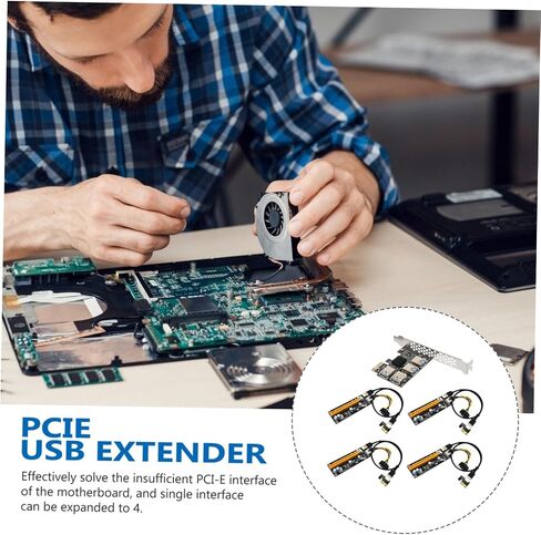 Pci-e Extender USB Card Adapter with Terminal Plug High Performance Stable Pci Express Expansion for Multiple USB Devices Easy Installation for Desktop in Saudi Arabia