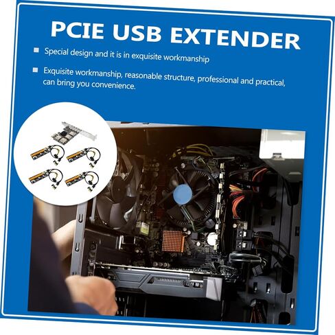 Pci-e Extender USB Card Adapter with Terminal Plug High Performance Stable Pci Express Expansion for Multiple USB Devices Easy Installation for Desktop in Saudi Arabia