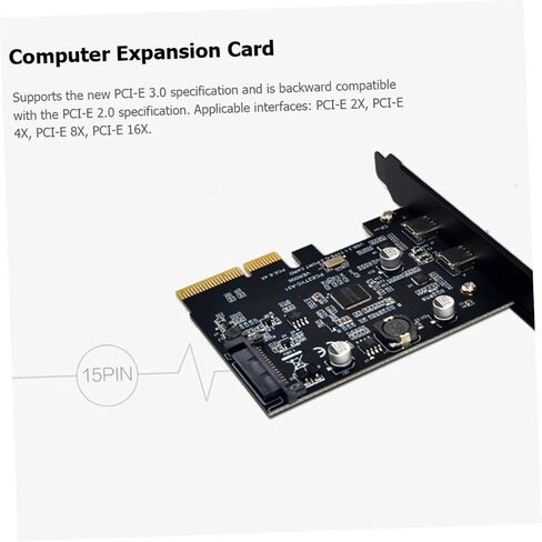 بطاقة توسيع USB PCIe بسرعة 10 جيجابت في الثانية ومنفذ مزدوج من النوع C ومحول نقل بيانات عالي السرعة للفتحة الخلفية لسطح المكتب المتوافقة مع نظام التشغيل Windows لمحركات الأقراص الخارجية وتحرير الفيديو in Saudi Arabia