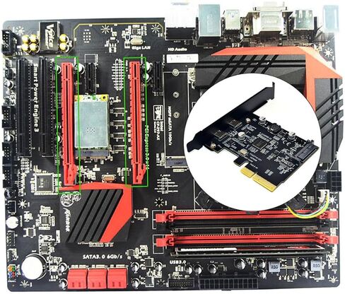 بطاقة توسيع USB PCIe بسرعة 10 جيجابت في الثانية ومنفذ مزدوج من النوع C ومحول نقل بيانات عالي السرعة للفتحة الخلفية لسطح المكتب المتوافقة مع نظام التشغيل Windows لمحركات الأقراص الخارجية وتحرير الفيديو in Saudi Arabia