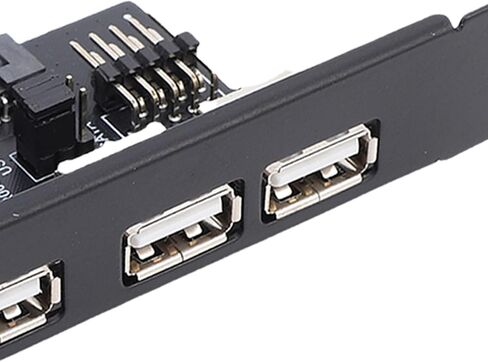 بطاقة منفذ GOWENIC مزدوجة 9PIN إلى 4XUSB2.0، معدل نقل بيانات 480 ميجابت في الثانية، كل واجهة 9 دبوس تتوافق مع منفذي USB، للكمبيوتر المكتبي in Kuwait