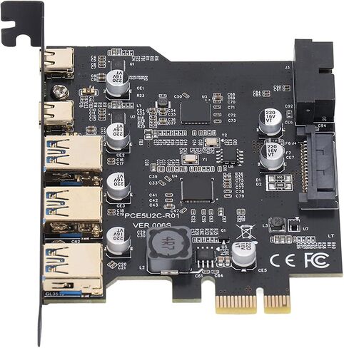 Keenso PCI Express USB 3.2 Card 5Gbps Data Transfer 5 Port PCIe Expansion Card for 11 Users in Saudi Arabia