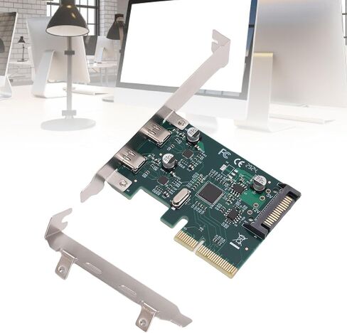 2 Port PCle to USB Expansion Card,10Gbps PCIe USB 3.2 Gen 2 Adapter for Desktop, with Power Cable in Saudi Arabia