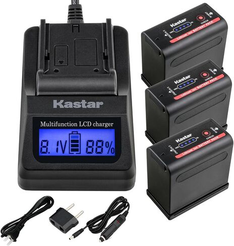 Kastar LCD Fast Charger with USB Output Compatible with Canon BP-970 BP-970G BP-975 BP-945 BP-950G BP-955 EOS C100 Mark II V72 V75Hi V400 V420 V500 V520 HDV XH-A1S HD XH-G1 HDV XH-G1S HD XL-H1A XL-H1S in Saudi Arabia