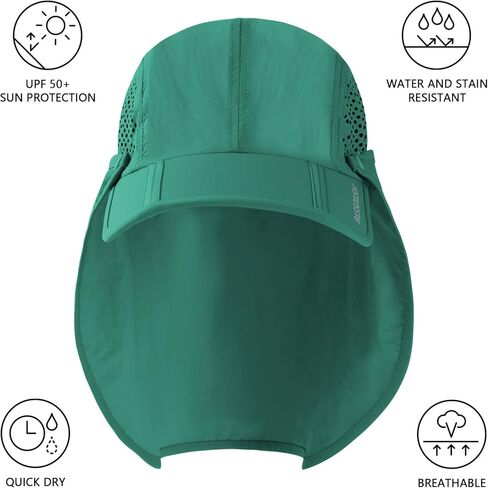 BASSDASH UPF 50+ Foldable Fishing Hat Baseball Cap with Removable Neck Flap Portable for Men Women Golf Hiking in Saudi Arabia