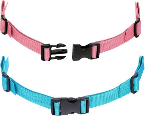 2 Pcs Backpack Chest Strap Add on, Heavy Duty Backpack Waist Straps, Outdoor Adjustable Chest Strap, Chest-Belt with Quick Release Buckle for Camping, Hiking, Commuting, Daily Outdoor Use (Pink, Blue) in Saudi Arabia
